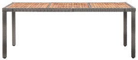 9 pcs conjunto jantar exterior c/ almofadões vime PE cinzento