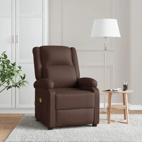 322431 vidaXL Cadeira de massagens couro artificial castanho