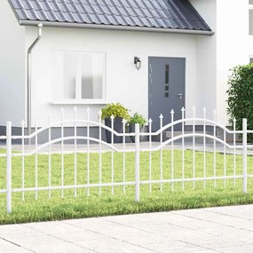vidaXL Cerca para Jardim Branco 115 cm Aço com Revestimento em Pó