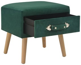 Mesa de cabeceira 40x35x40 cm veludo verde