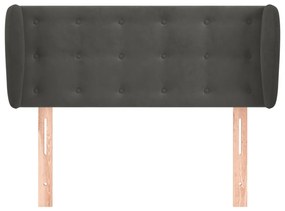 Cabeceira de cama c/ abas veludo 93x23x78/88 cm cinzento-escuro