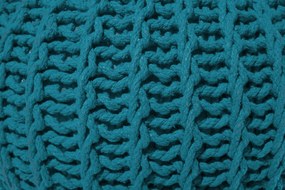Pufe redondo em tricot azul esverdeado 50 x 35 cm CONRAD II Beliani