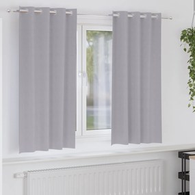vidaXL Cortinas 2 pcs Cinza Metálico 175 x 140 cm Poliéster