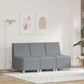 vidaXL Cadeira de Sofá Cinza Claro 55 cm em Tecido 3 pcs
