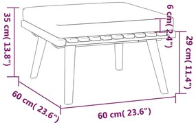 6 pcs conjunto lounge de jardim com almofadões acácia maciça