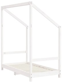 Estrutura de cama infantil 2x(70x140) cm pinho maciço branco