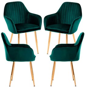 Pack 4 Cadeiras Chic Golden - Verde