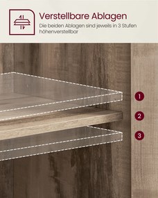 Aparador com portas de vidro 35 x 100 x 75 cm castanho camelo-preto
