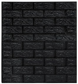 Papel de parede 3D autoadesivo tijolos 10 pcs preto