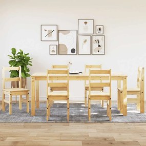 vidaXL 7 pcs conjunto de jantar Panama madeira pinho maciça