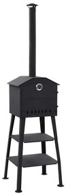 vidaXL Forno para pizza a carvão p/ jardim, grés