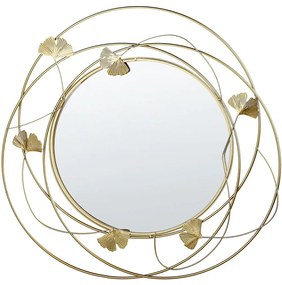 Espelho de parede redondo em metal dourado ø 47 cm ANGLET Beliani
