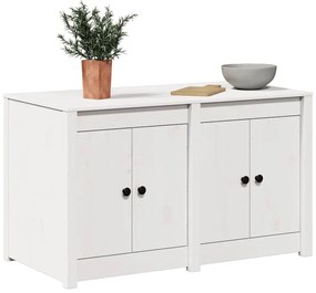 Armário de Cozinha Externo Branco 106x55x64 cm Madeira Sólida de Pinho