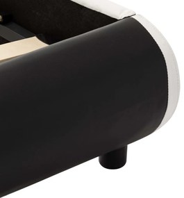 Estrutura de cama com LED 140x200 cm couro artificial preto