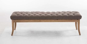 Banco Ramses em tecido com estrutura em antigo claro 46 x 150 x 38 cm Castanho acinzentado