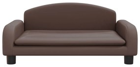 Cama para cães 70x45x30 cm couro artificial castanho