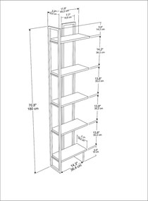 Estante Alice – Branco – 45 cm x 180 cm x 22 cm