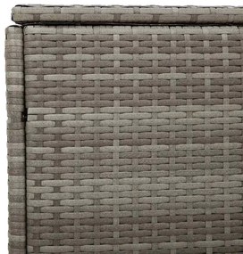 Caixa de arrumação para jardim 220x50x58 cm vime PE cinzento