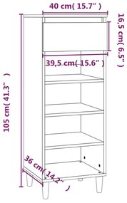 Sapateira Júlia - Com 1 Gaveta e 4 Prateleiras - Cinzento Sonoma - 40x