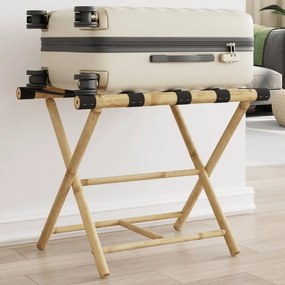 vidaXL Suporte de bagagem dobrável 62x42x50,5 cm bambu