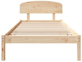 Estrado de Cama com Cabeceira 90x190 cm Madeira Maciça Pinho