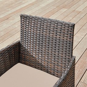 Conjunto de jardim de 3 peças, 2 cadeiras + 1 mesa Castanho-taupe