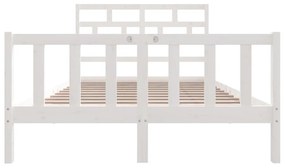 Estrutura de cama 120x200 cm madeira de pinho maciça branco