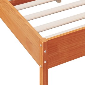 Cama sem colchão 140x190 cm pinho maciço castanho-mel