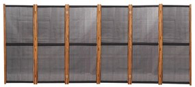 Divisória/biombo com 6 painéis 420x180 cm preto