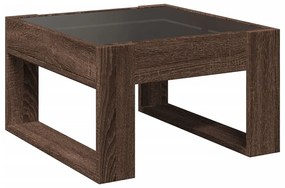 Mesa centro luzes LED Infinity 50x53x30 cm carvalho castanho