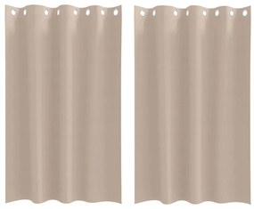 Cortinas 2 pcs Cinzento-acastanhado 175 x 140 cm Poliéster