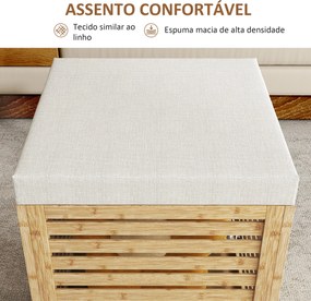 Banco com Arrumação Bergen – 40x40x47 cm – 57,7 L – Cinza e Madeira –
