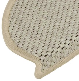 Tapetes escada adesivos aspeto sisal 15 pcs verde-claro