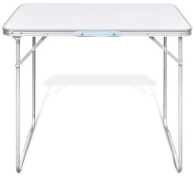 Mesa de campismo, dobrável, com estrutura de metal, 80 x 60 cm