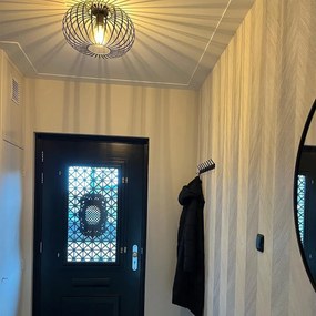 Candeeiro de teto design preto 39 cm - Johanna