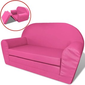 243258 vidaXL Poltrona desdobrável para crianças, rosa