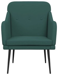Cadeira com apoio de braços 63x76x80 cm tecido verde-escuro
