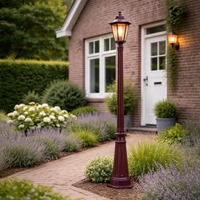 Lanterna de exterior clássica vermelho escuro 213cm IP44 - Havana