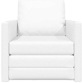 Sofá Cama de Chão 2 em 1 Branco 74x77x81 cm Couro Sintético