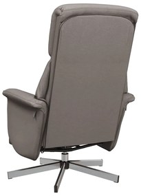 Cadeira massagens reclin. c/ apoio pés tecido cinza-acastanhado