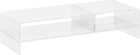 HOMCOM Suporte para monitor com compartimento para teclado, transparente, para monitores até 60,96 cm, 2 níveis, acrílico, 50,8 x 19 x 12 cm | Aosom Portugal