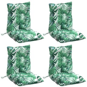 Almofadões cadeira de encosto baixo 4 pcs oxford padrão folhas