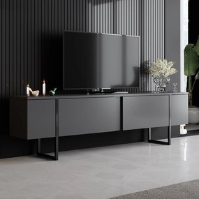 Móvel TV Luxe – Antracite Preto – 180 cm x 30 cm x 50 cm