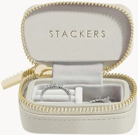 Caixa de joias de viagem pequena, cor de aveia