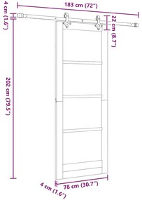 Porta Deslizante vidaXL com Conjunto de Hardware 'ORKDAL'Branco Madeir