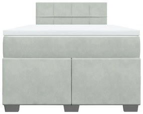 Cama boxspring com colchão 120x190 cm veludo cinzento-claro