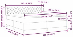 Cama Box com Colchão vidaXL Preto 200x200 cm Veludo