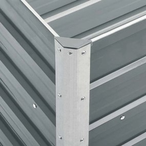 Canteiro elevado de jardim aço galvanizado 240x40x45cm cinzento