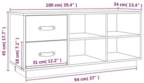 Banco sapateira 100x34x45 cm pinho maciço