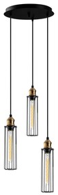 Chandelier Zumra – Preto – Diâmetro: 33 cm, Altura: 123 cm